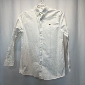 Vineyard Vines Boys Whale Shirt White Long Sleeve Button Down Cotton XL 18